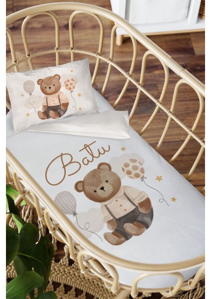 Isme Özel Anne Yanı 60X100 Beşik Uyku Nevresim Takımı