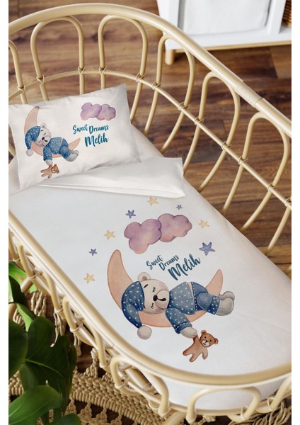Isme Özel Anne Yanı 60X100 Beşik Uyku Nevresim Takımı