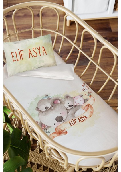 Isme Özel Anne Yanı 60X100 Beşik Uyku Nevresim Takımı