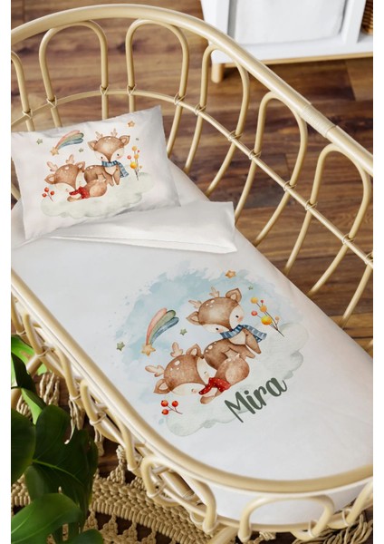 Isme Özel Anne Yanı 60X100 Beşik Uyku Nevresim Takımı