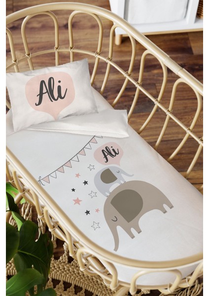 Isme Özel Anne Yanı 60X100 Beşik Uyku Nevresim Takımı