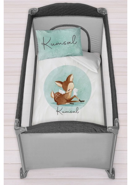 Isme Özel 75X120 Park Yatak Beşik Nevresim Takımı