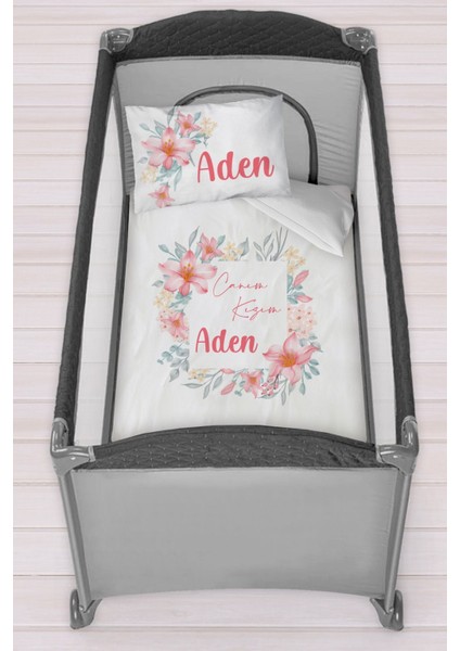 Isme Özel 75X120 Park Yatak Beşik Nevresim Takımı