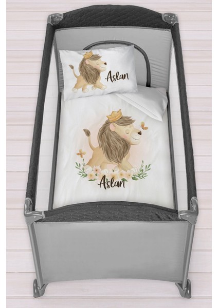 Isme Özel 75X120 Park Yatak Beşik Nevresim Takımı