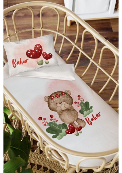Isme Özel Anne Yanı 60X100 Beşik Uyku Nevresim Takımı