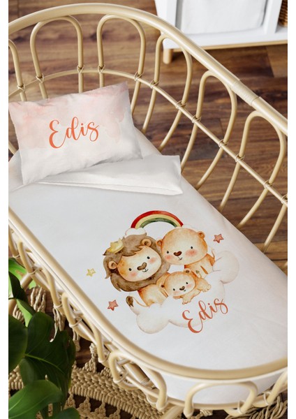 Isme Özel Anne Yanı 60X100 Beşik Uyku Nevresim Takımı