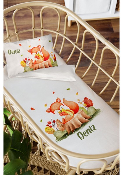 Isme Özel Anne Yanı 60X100 Beşik Uyku Nevresim Takımı