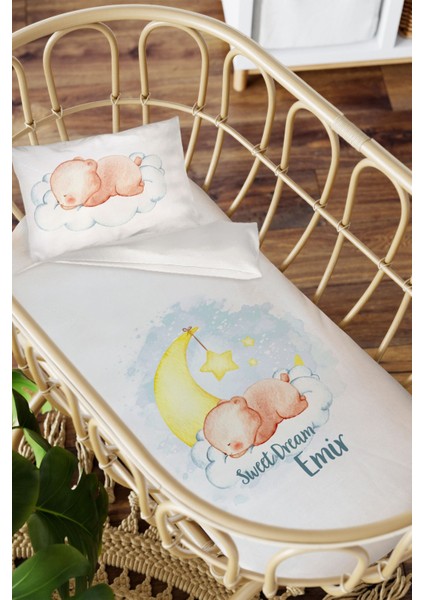 Isme Özel Anne Yanı 60X100 Beşik Uyku Nevresim Takımı