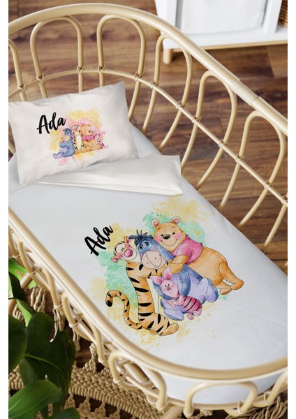 Isme Özel Anne Yanı 60X100 Beşik Uyku Nevresim Takımı