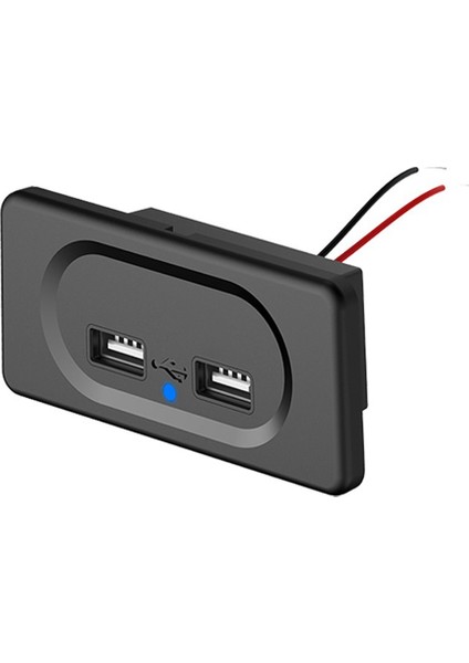 3.1A Çift USB Araç Şarj Soketi 12V 24V Motosiklet Oto Kamyon Atv Tekne Rv Otobüs Güç Adaptörü Çıkışı LED Işık (Yurt Dışından)