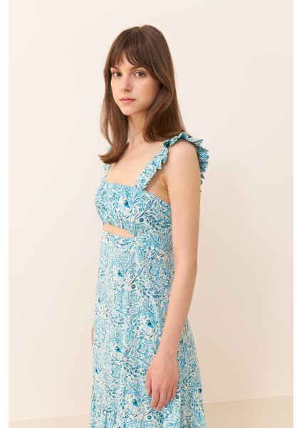 Arkası Bağlama Detaylı Maksi Boy Elbise Standart Renk Y2469103_089 fırsatları