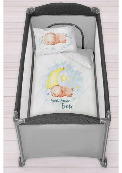 Isme Özel 75X120 Park Yatak Beşik Nevresim Takımı