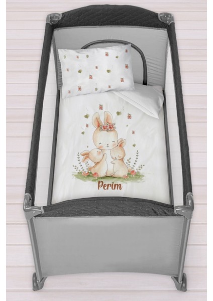 Isme Özel 75X120 Park Yatak Beşik Nevresim Takımı