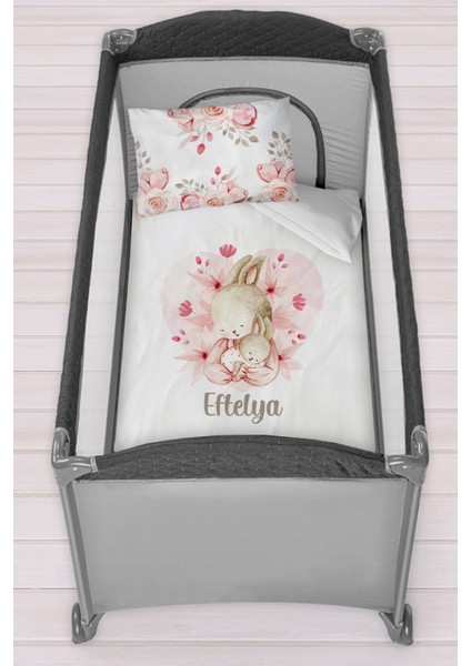 Isme Özel 75X120 Park Yatak Beşik Nevresim Takımı