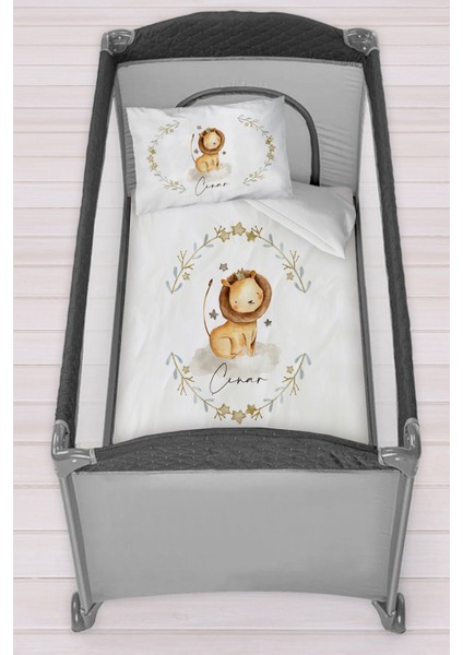 Isme Özel 75X120 Park Yatak Beşik Nevresim Takımı