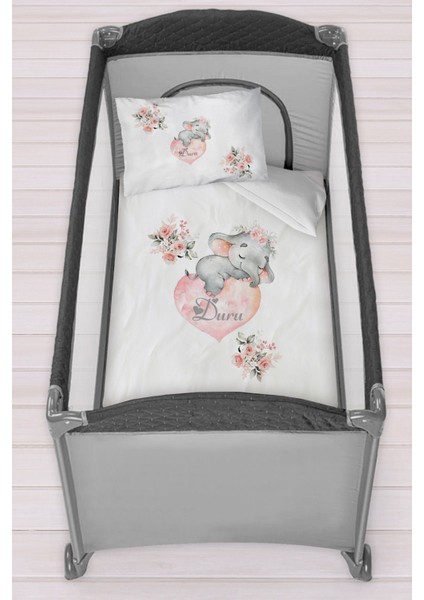 Isme Özel 75X120 Park Yatak Beşik Nevresim Takımı