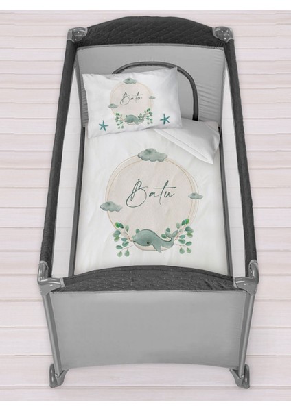 Isme Özel 75X120 Park Yatak Beşik Nevresim Takımı