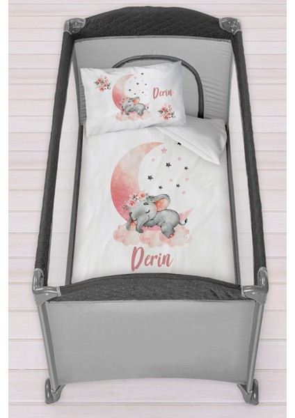 Isme Özel 75X120 Park Yatak Beşik Nevresim Takımı