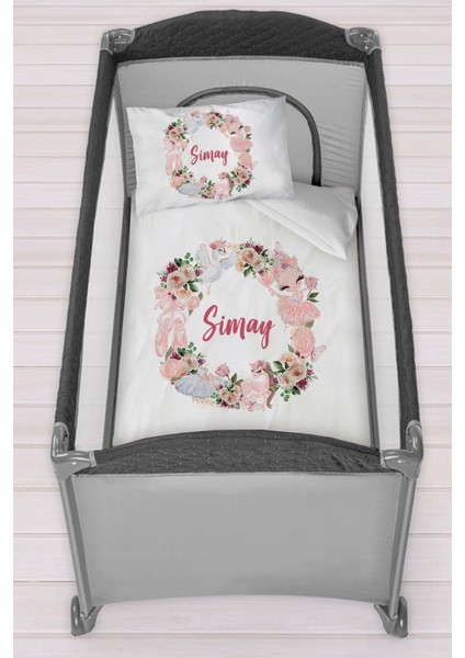 Isme Özel 75X120 Park Yatak Beşik Nevresim Takımı