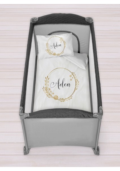 Isme Özel 75X120 Park Yatak Beşik Nevresim Takımı