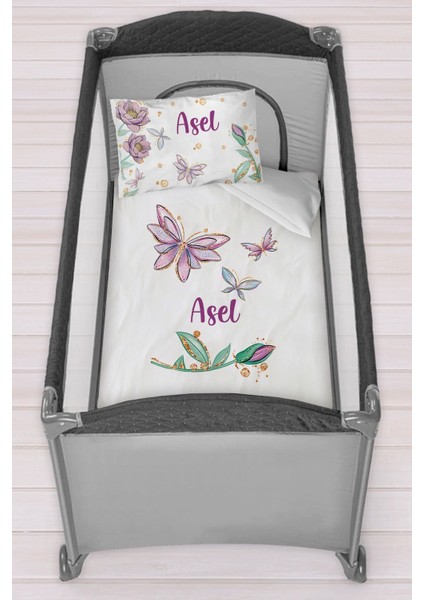 Isme Özel 75X120 Park Yatak Beşik Nevresim Takımı