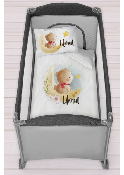 Isme Özel 75X120 Park Yatak Beşik Nevresim Takımı