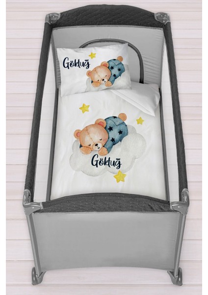 Isme Özel 75X120 Park Yatak Beşik Nevresim Takımı