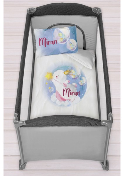 Isme Özel 75X120 Park Yatak Beşik Nevresim Takımı