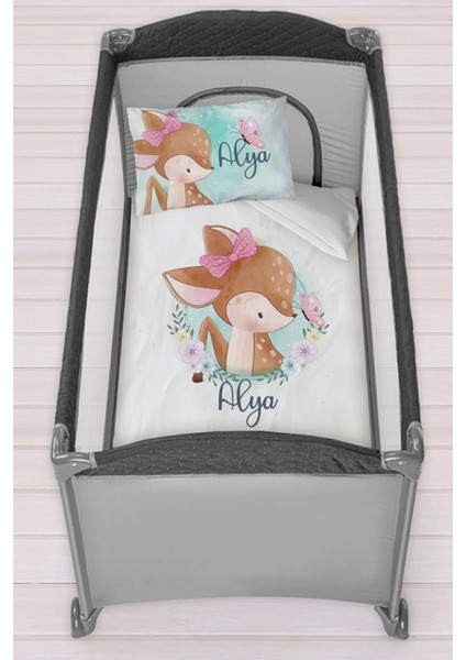 Isme Özel 75X120 Park Yatak Beşik Nevresim Takımı