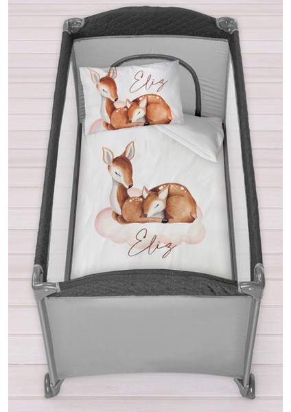 Isme Özel 75X120 Park Yatak Beşik Nevresim Takımı