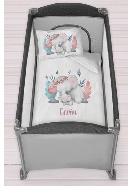 Isme Özel 75X120 Park Yatak Beşik Nevresim Takımı