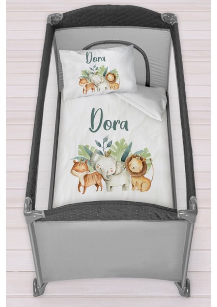 Isme Özel 75X120 Park Yatak Beşik Nevresim Takımı