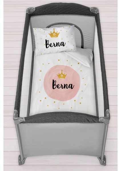 Isme Özel 75X120 Park Yatak Beşik Nevresim Takımı