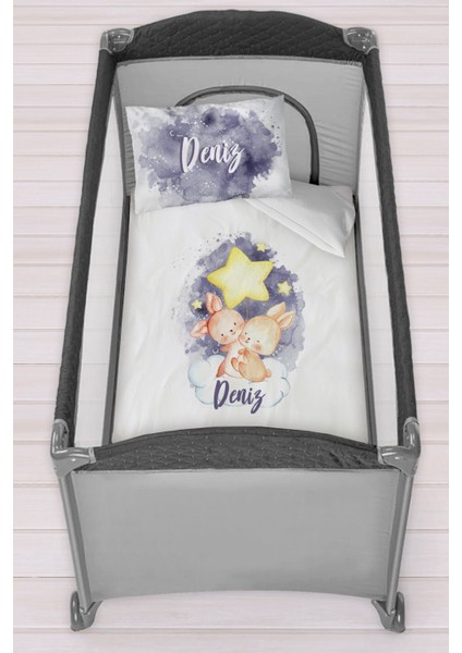 Isme Özel 75X120 Park Yatak Beşik Nevresim Takımı