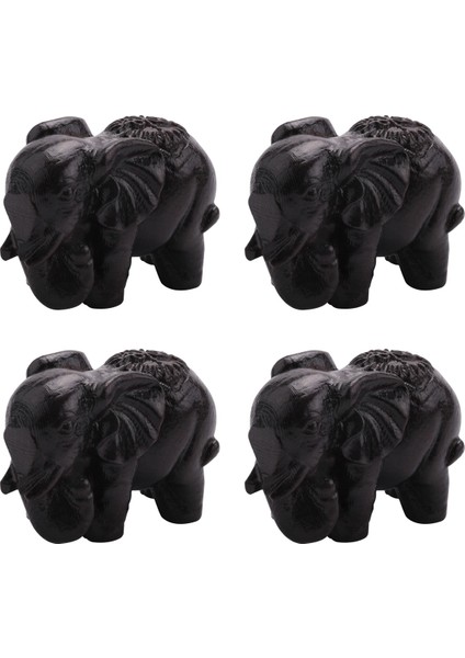 4x Ahşap Oyma Fil Süsler Masif Ahşap Oyma Mobilya Sundurma Ofis Dekorasyon El Sanatları (Yurt Dışından)