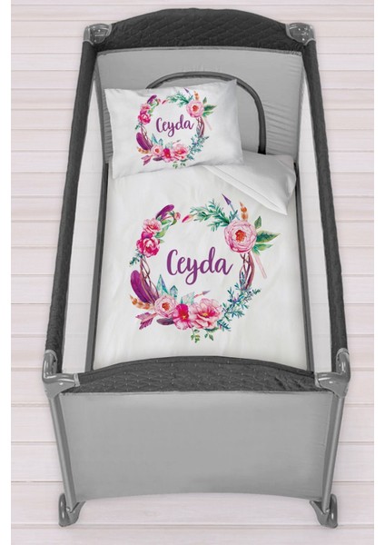 Isme Özel 75X120 Park Yatak Beşik Nevresim Takımı