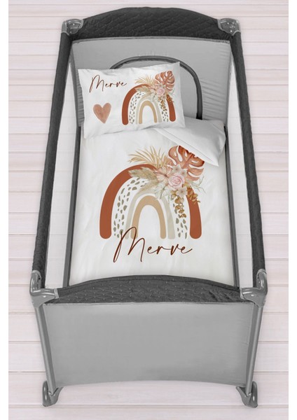 Isme Özel 75X120 Park Yatak Beşik Nevresim Takımı