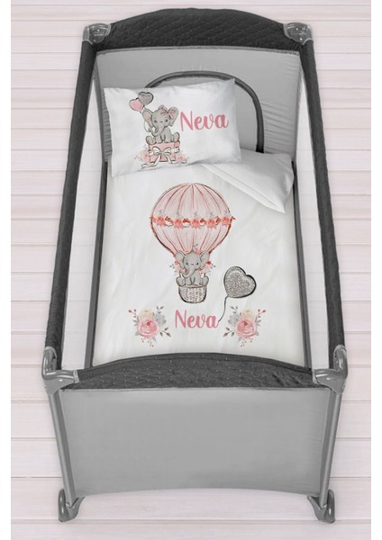 Isme Özel 75X120 Park Yatak Beşik Nevresim Takımı