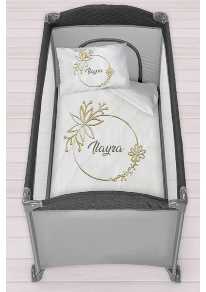 Isme Özel 75X120 Park Yatak Beşik Nevresim Takımı