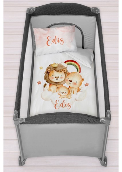 Isme Özel 75X120 Park Yatak Beşik Nevresim Takımı