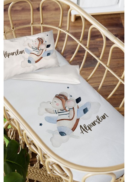 Isme Özel Anne Yanı 60X100 Beşik Uyku Nevresim Takımı