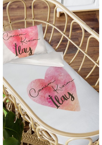 Isme Özel Anne Yanı 60X100 Beşik Uyku Nevresim Takımı