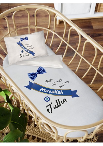 Isme Özel Anne Yanı 60X100 Beşik Uyku Nevresim Takımı Sünnet