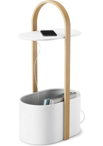 Belwood Beyaz Yan Sehpa 30 x 28 x 72 cm