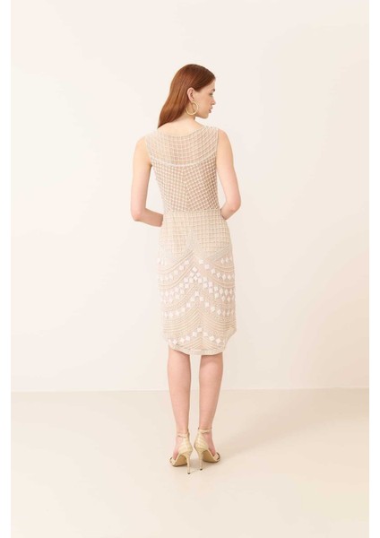 Kolsuz Boncuk İşlemeli Elbise Standart Renk Y2465101_089 fiyatları