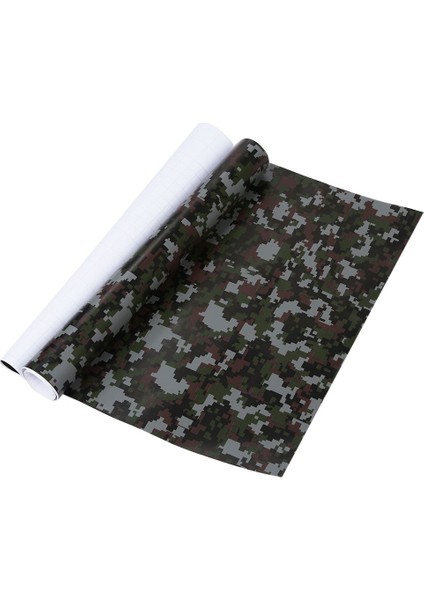 Rulo Camo Araba Sticker Karbon Fiber Motosiklet Pvc Vinil Yapışkan Camo Woodland Kamuflaj Etiket Siyah Dijital Kamuflaj 152X30 cm (Yurt Dışından)