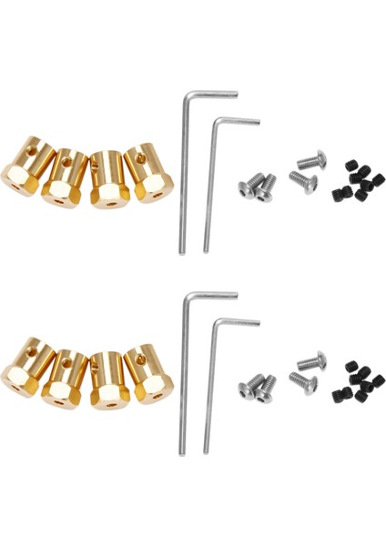 8 Adet 5mm Ila 12MM Pirinç Birleştirici Tekerlek Göbeği Altıgen Adaptör Için B14 B16 B24 B36 C14 C24 Mn D90 D91 Rc Araba Yedek Parçaları (Yurt Dışından)