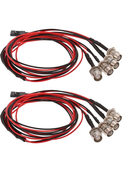 2x 4 LED Işık Kiti 2 Beyaz 2 Kırmızı 1/10 1/8 Redcat Eksenel SCX10 D90 Rc Araba Için (Yurt Dışından)