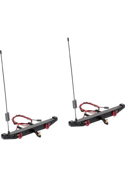2x Metal Arka Tampon LED Işık Anten Kuyruk Kancası Için 1:10 Rc Paletli Araba Trx4 Eksenel SCX10 90046 (Yurt Dışından)