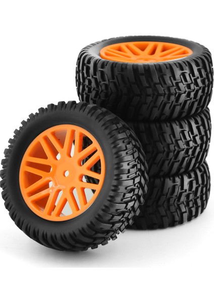 4 Adet 96MM 1/10 Kısa Kulvar Kamyon Lastikleri Lastik Tekerlek 12MM Hex 15502 94107 94170 94155 94177 Rc Araba, Turuncu (Yurt Dışından)